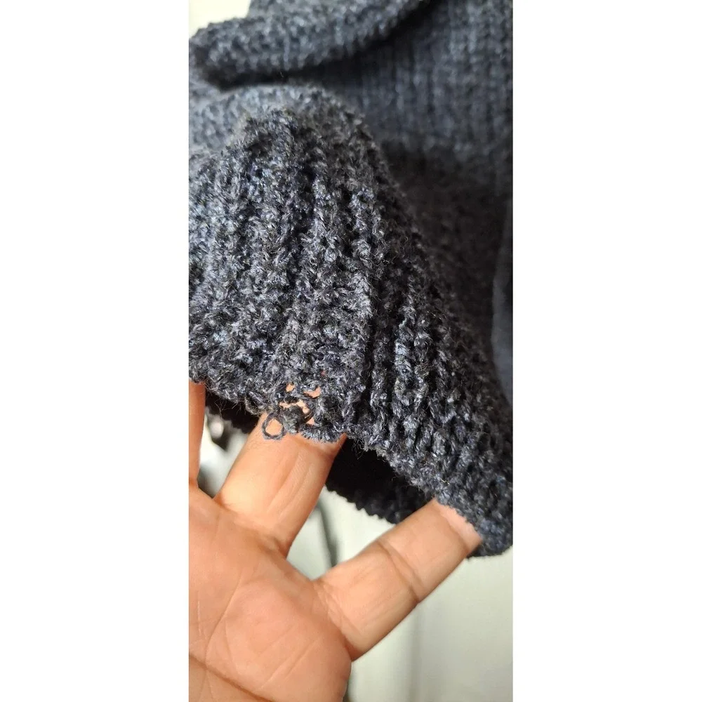 Tandem Firenze Navy Wool Blend V-Neck Knit Sweater Made in Italy XL NWT*READ